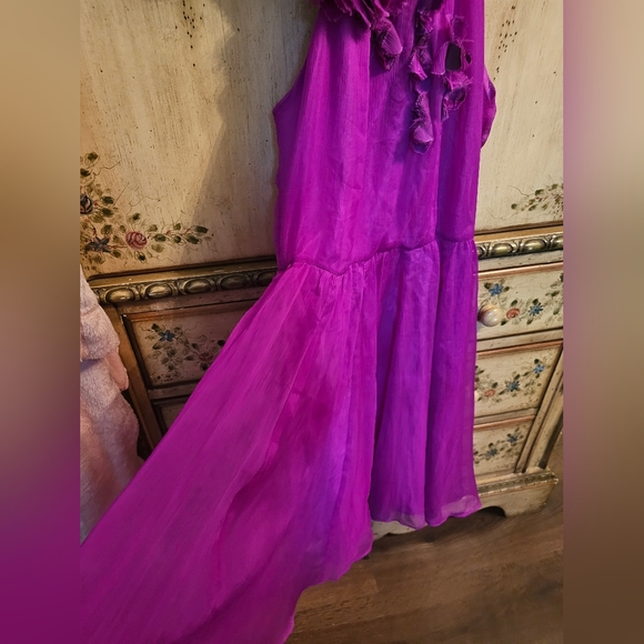 Vintage Fuschia Chiffon Dress by BETTER B. - Picture 5 of 12